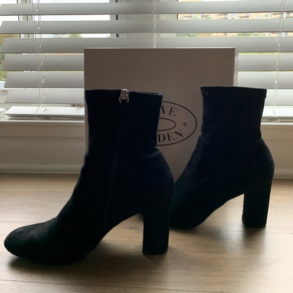 Black Suede Booties Boots Steve Madden - Picture 5 of 6